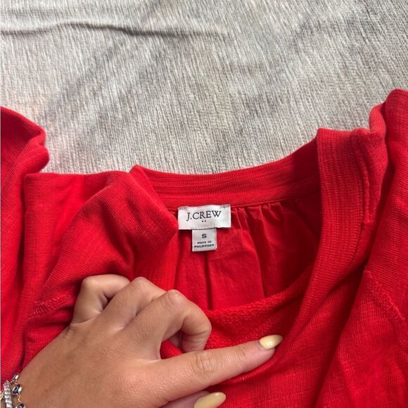 J. Crew Red eyelet long Sleeve Blouse - Picture 4 of 4